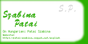 szabina patai business card